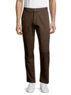 Black Brown Flat-front Chinos