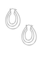 Bcbgeneration Platinum Rose Multi-row Hoop Earrings