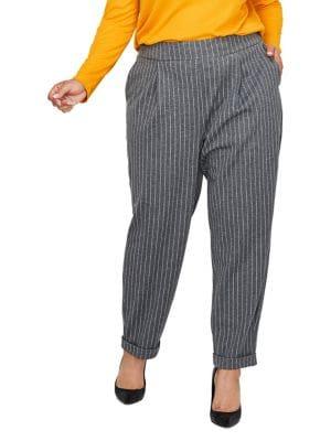 Addition Elle Michel Studio Plus Yarn Dye Striped Crop Pants