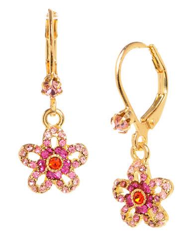 Betsey Johnson Crystal Flower Drop Earrings
