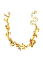 Oscar De La Renta Faux Pearl And Swarovski Crystal Coral Choker Necklace