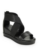 French Connection Pelle Stretch-leather Platform Wedge Sandals
