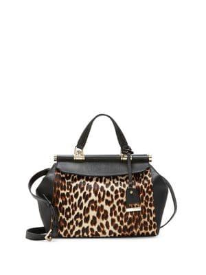 Vince Camuto Carla Printed Calf Hair And Leather Satchel