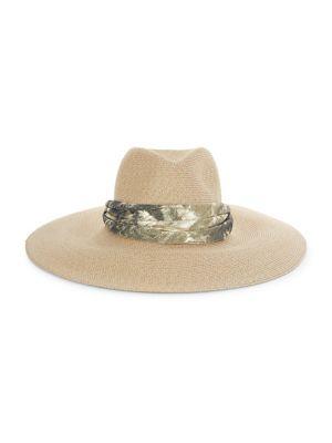 Eugenia Kim Metallic Tie Neck Sun Hat