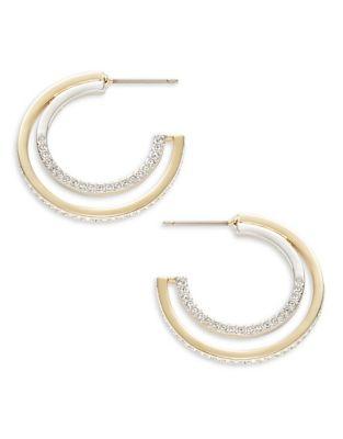 Swarovski Crystal Three-quarter Circle Hoop Earrings