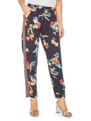 Dorothy Perkins Tropical-print Side Striped Jogger Pants