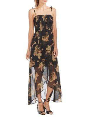 Vince Camuto Oasis Smocked Paisley Dress