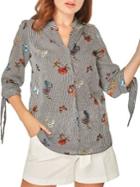 Dorothy Perkins Stripe & Butterfly Shirt