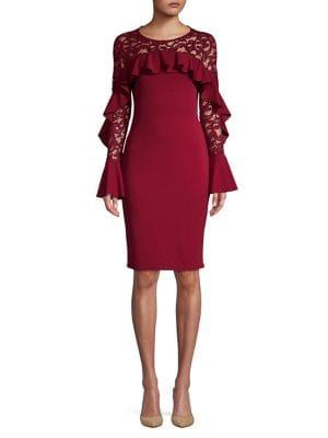 Quiz Ruffle-trimmed Sheath Dress