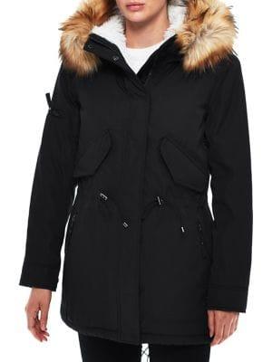 S13 Canyon Faux Raccoon Fur Sherpa Lined Parka