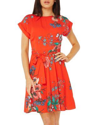 Dorothy Perkins Floral Printed Fit-&-flare Dress
