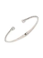 Givenchy Silvertone & Crystal Pave Cuff Bracelet