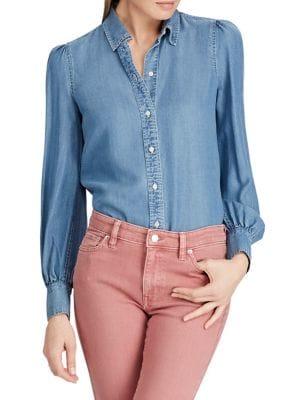 Lauren Ralph Lauren Bishop-sleeve Denim Shirt
