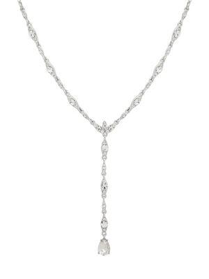 Givenchy Silvertone And Crystal Long Y-necklace