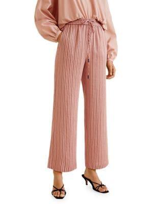 Mango Striped Drawstring Trousers