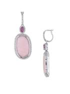 Sonatina 14k White Gold, Pink Opal, Pink Sapphire & Diamond Drop Earrings
