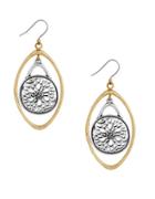 Lucky Brand Pave Holiday Luxe Two-tone Sugar Plum Orbit Earrings