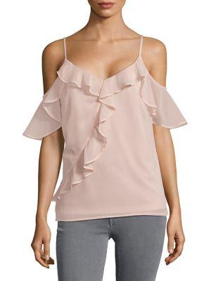 Vero Moda Kenzie Ruffle Cold-shoulder Top