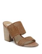 Dv By Dolce Vita Esme Perforated Leather Block Heel Slide Sandals