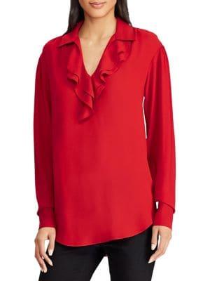 Lauren Ralph Lauren Ruffled Georgette Top