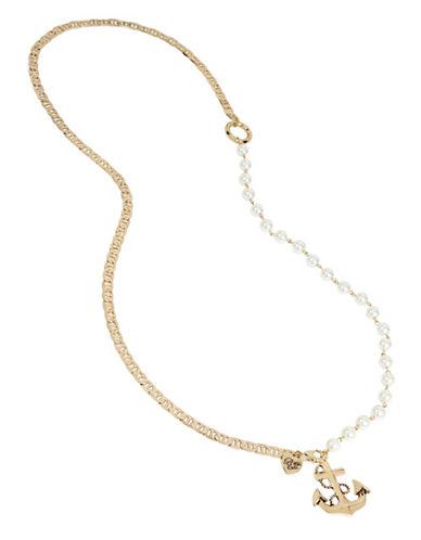 Betsey Johnson Anchors Away Faux Pearl & Pendant Necklace