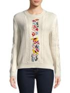 Weekend Max Mara Floral Cable-knit Wool Sweater