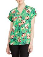 Lauren Ralph Lauren Floral V-neck Crepe Top