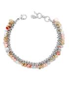 Lucky Brand Sun Kissed Moments Semi-precious Rock Crystal Bead Two-tone Link Bracelet