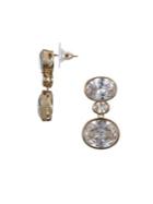 Nina White & Gold Crystal Drop Earrings