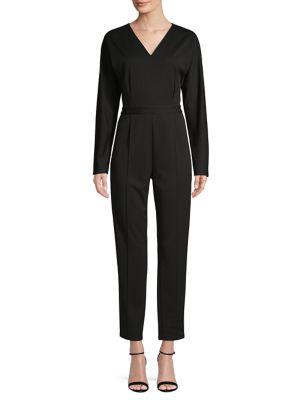 Halston Chinating V-neck Jumpsuit
