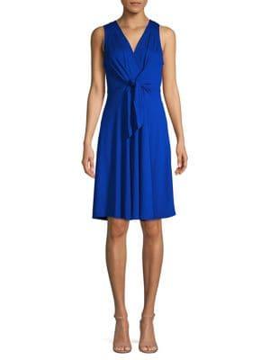 Cupio Knot Front Pleated Dress