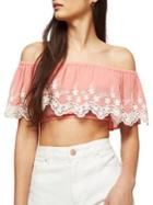 Miss Selfridge Embroidered Off-the-shoulder Bandeau