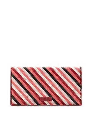 Mango Striped Faux Leather Bi-fold Wallet