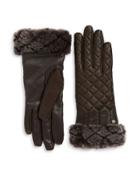 Ugg Shearling And Quilted Leather Smart Gloves