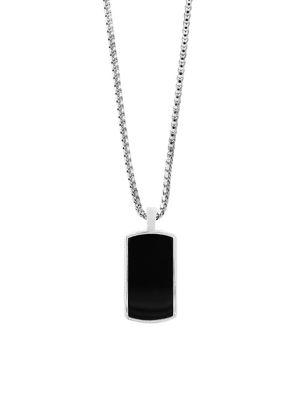 Effy Gento Sterling Silver And Black Agate Pendant Necklace