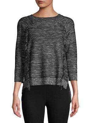 Lord & Taylor Petite Fringe Raglan Sweater