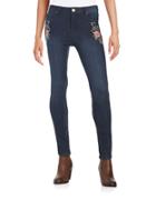 Design Lab Lord & Taylor Embroidered Skinny Jeans