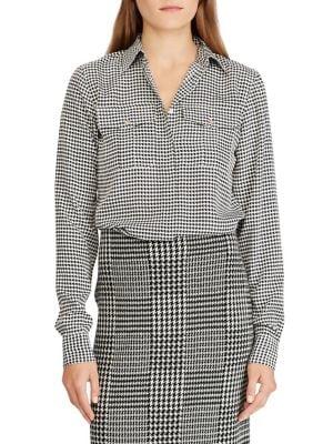 Lauren Ralph Lauren Petite Crepe Button-down Shirt