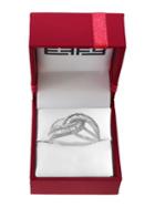 Effy Classique 14k White Gold & Diamonds Interlock Ring