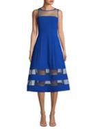 Aidan By Aidan Mattox Mesh Detail Fit-&-flare Dress