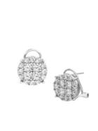 Lord & Taylor Rhodium-plated Sterling Silver & Crystal Clip Earrings