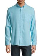 Surfsidesupply Long-sleeve Textured Cotton Button-down Shirt