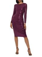 Betsy & Adam Long-sleeve Sparkle Sheath Dress