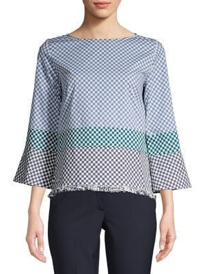 Marella Checkered Long-sleeve Top