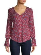 Lucky Brand Tie Sleeve Blouse