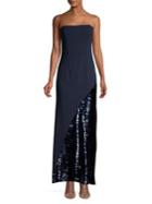 Eliza J Sequin Hem Strapless Gown