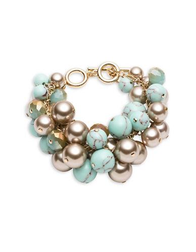 Carolee Turquoise Sands Faux Pearl Beaded Bracelet