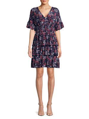 Michael Michael Kors Scattered Bloom Ruffle Dress