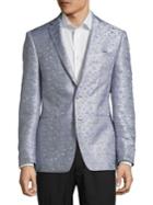 Tallia Orange Plaid Metallic Sportcoat