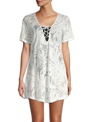 J Valdi Lace-up Tropical Tunic